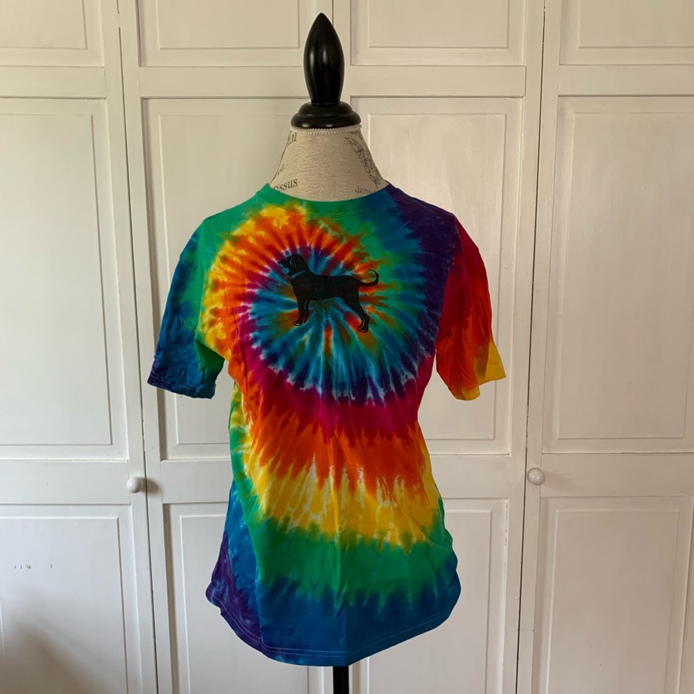 Black Dog Rainbow Tie Dye Tee
